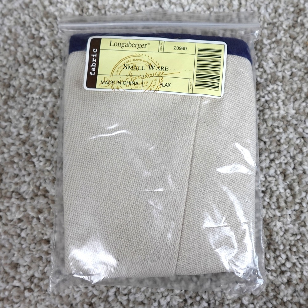 Longaberger 2011 Americana Small Ware Basket Liner Flax Beige Navy Trim 23980